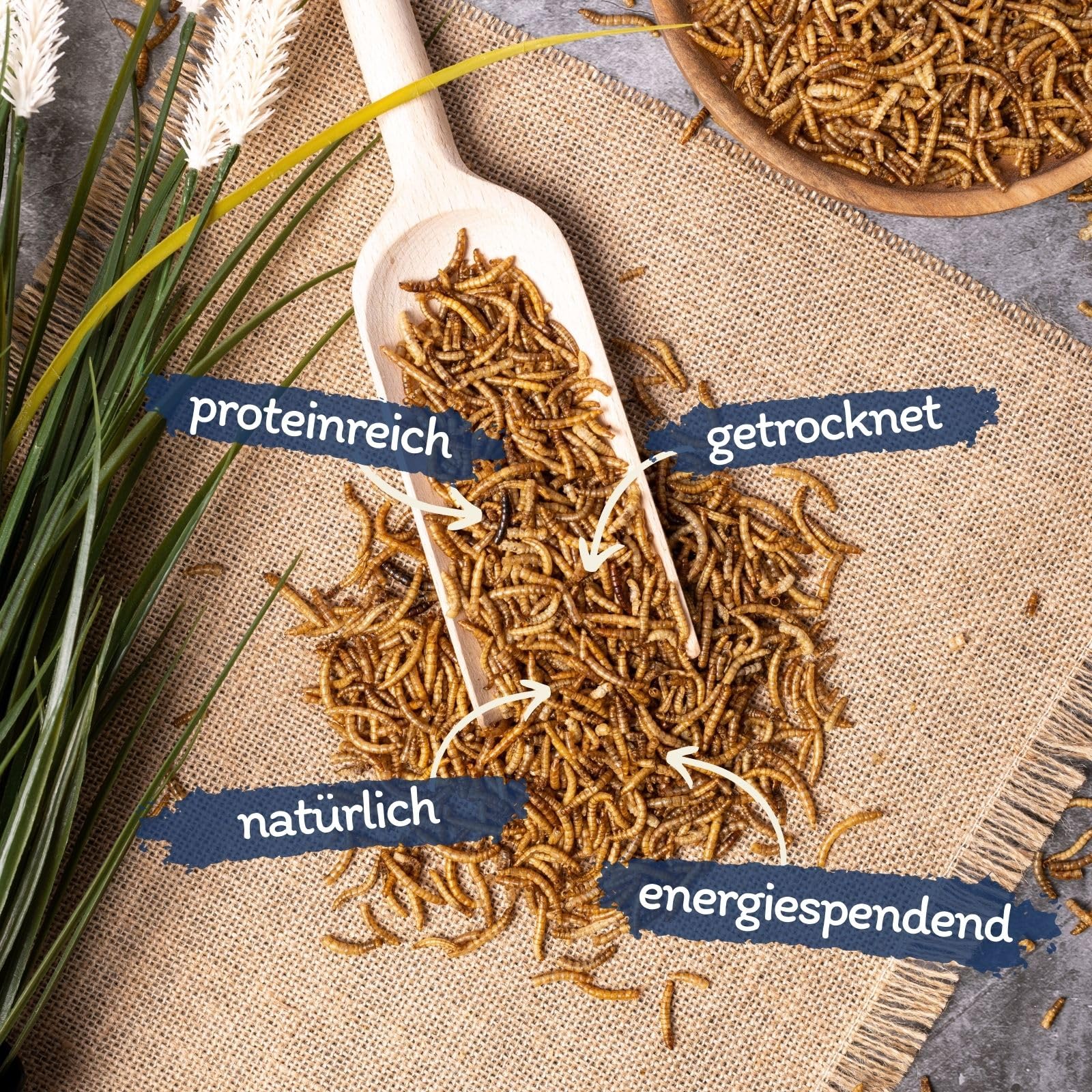 Lyra Pet® | 5 kg Mehlwürmer getrocknet | Proteinreiches Vogelfutter | Für Wildvögel, Nager, Reptilien & Fische | Nahrhaftes Futter | Energiespender für Insektenfresser | Vitamine & Mineralstoffe