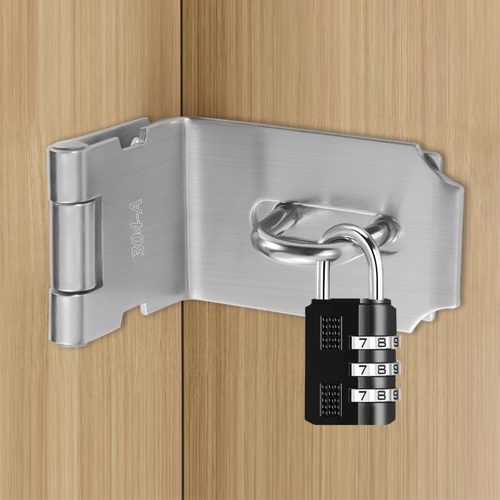 Tanbupu 2Pcs Door Locks Hasp Latch,4 Inch 90 Degree 304 Stainless