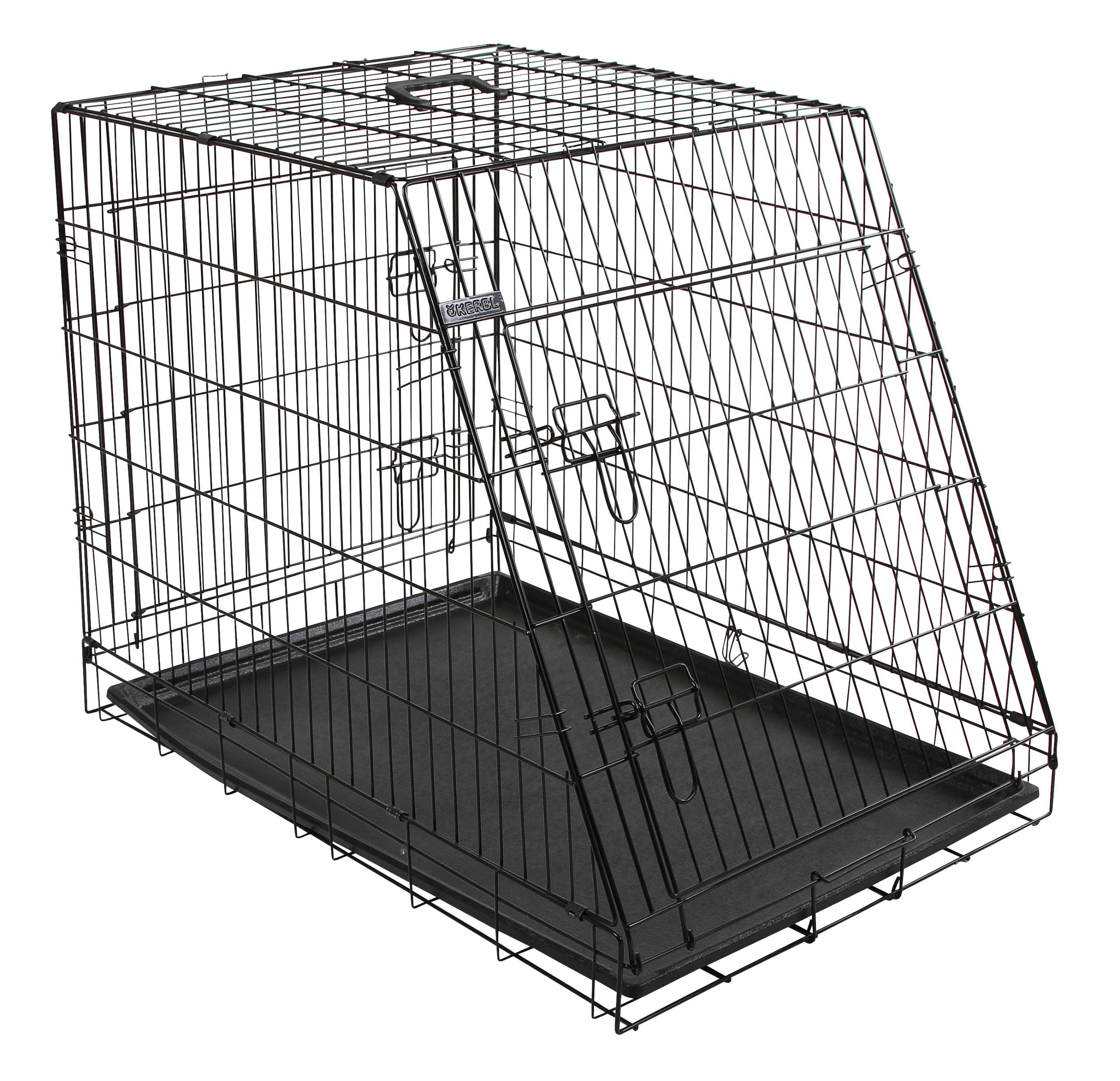 Kerbl Pet Transportín de Malla, transportín para Perros, Negro, 75x52x61 cm, Plegable, de Metal, Perros, con Dos Puertas, para Viajes o para el hogar