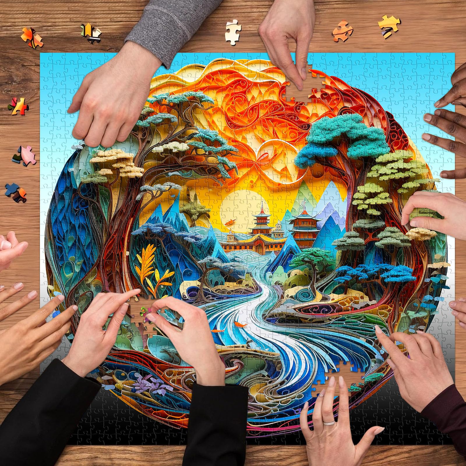HUADADA Puzzle 1000 Pezzi Per Adulti - Casa Sull'Albero - Poster Incluso (70x50 Cm)