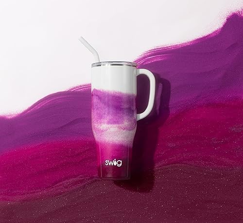 Miniatura 8 de Swig Life Mega taza de 40 onzas, vaso de 40 onzas con asa y popote, apto para vasos, apto para lavavajillas, vaso aislado extragrande, acero