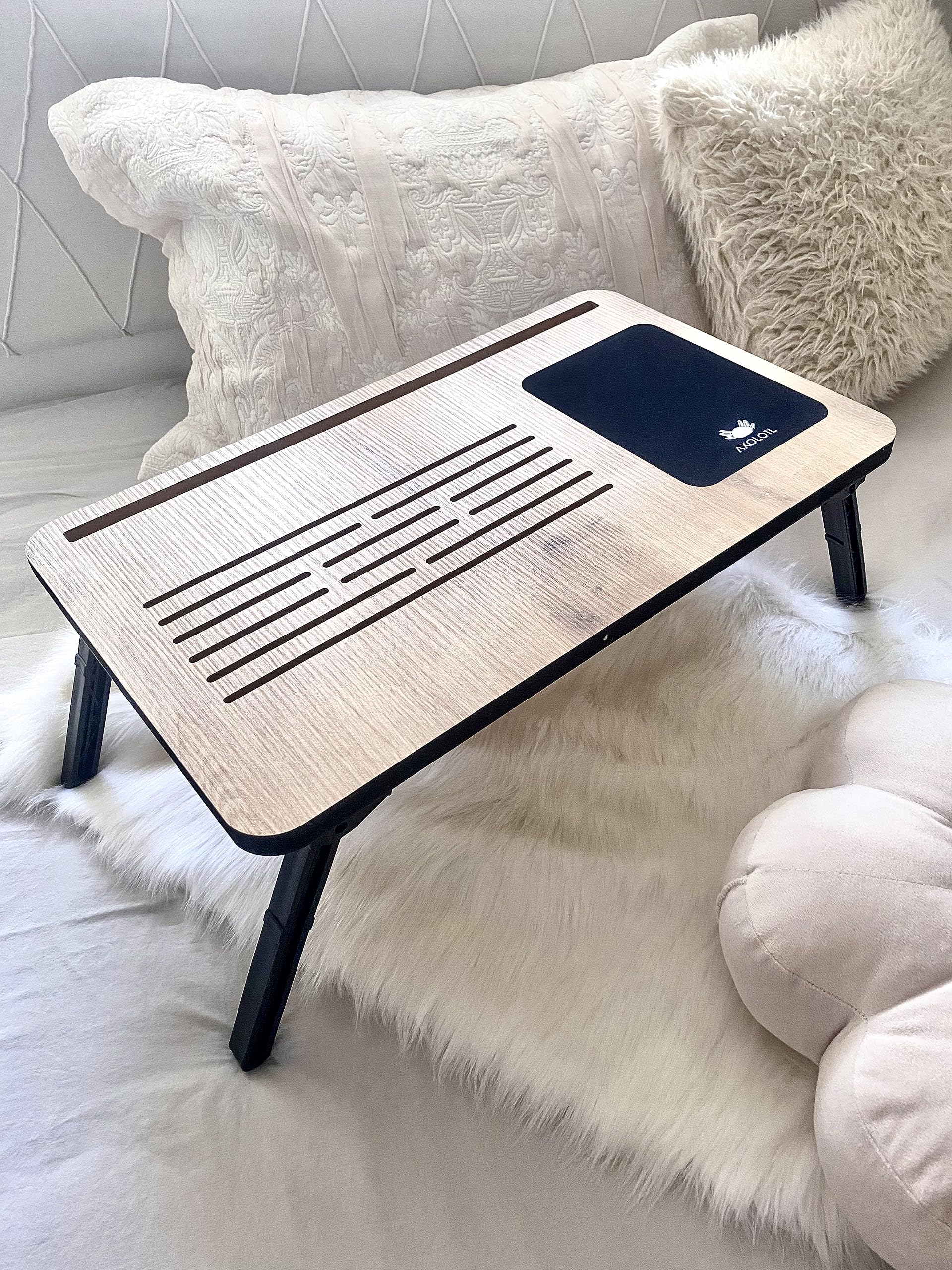 Axolotl Foldaway Telefon ve Tablet Bölmeli Katlanır Ayaklı Laptop Sehpası Notebook Bilgisayar Çalışma Masası