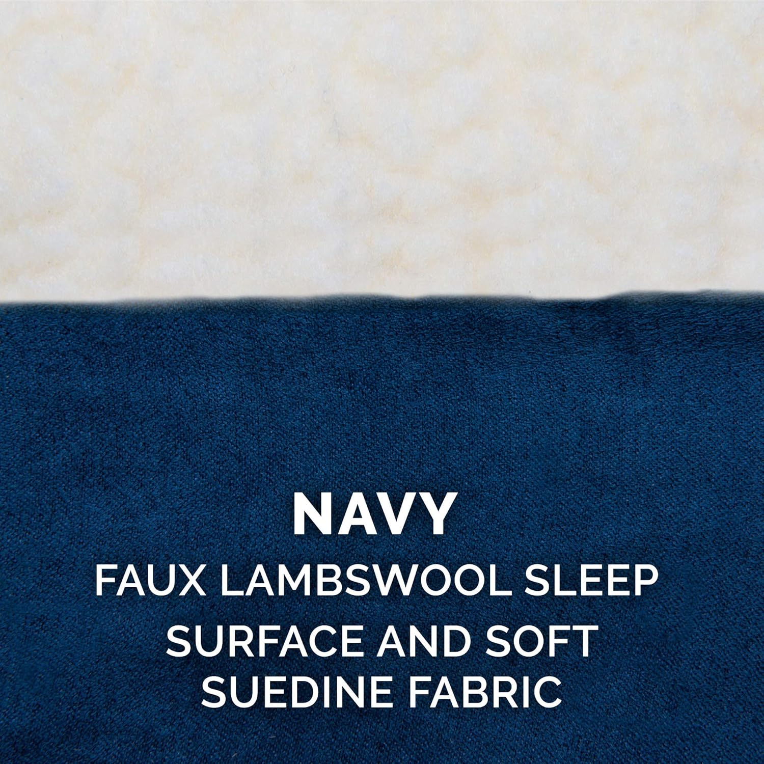 Furhaven Sherpa & Suede Mattress Memory Foam Dog Bed - Navy, Jumbo (X-Large)
