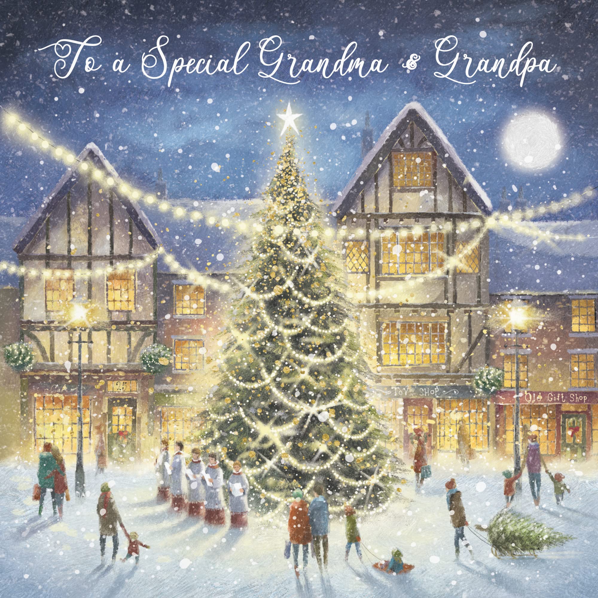 Hunts England, Grandma And Grandpa Christmas Card, 'Christmas Eve', To A Special Grandma & Grandpa, Milo's Gallery Collection - Image 2