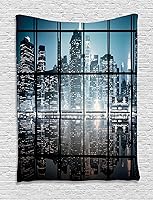 Vista 89 de Ambesonne Tapiz de naturaleza, silueta de oso salvaje en el bosque de la selva en la noche oscura, ilustración para colgar en la pared para Verde