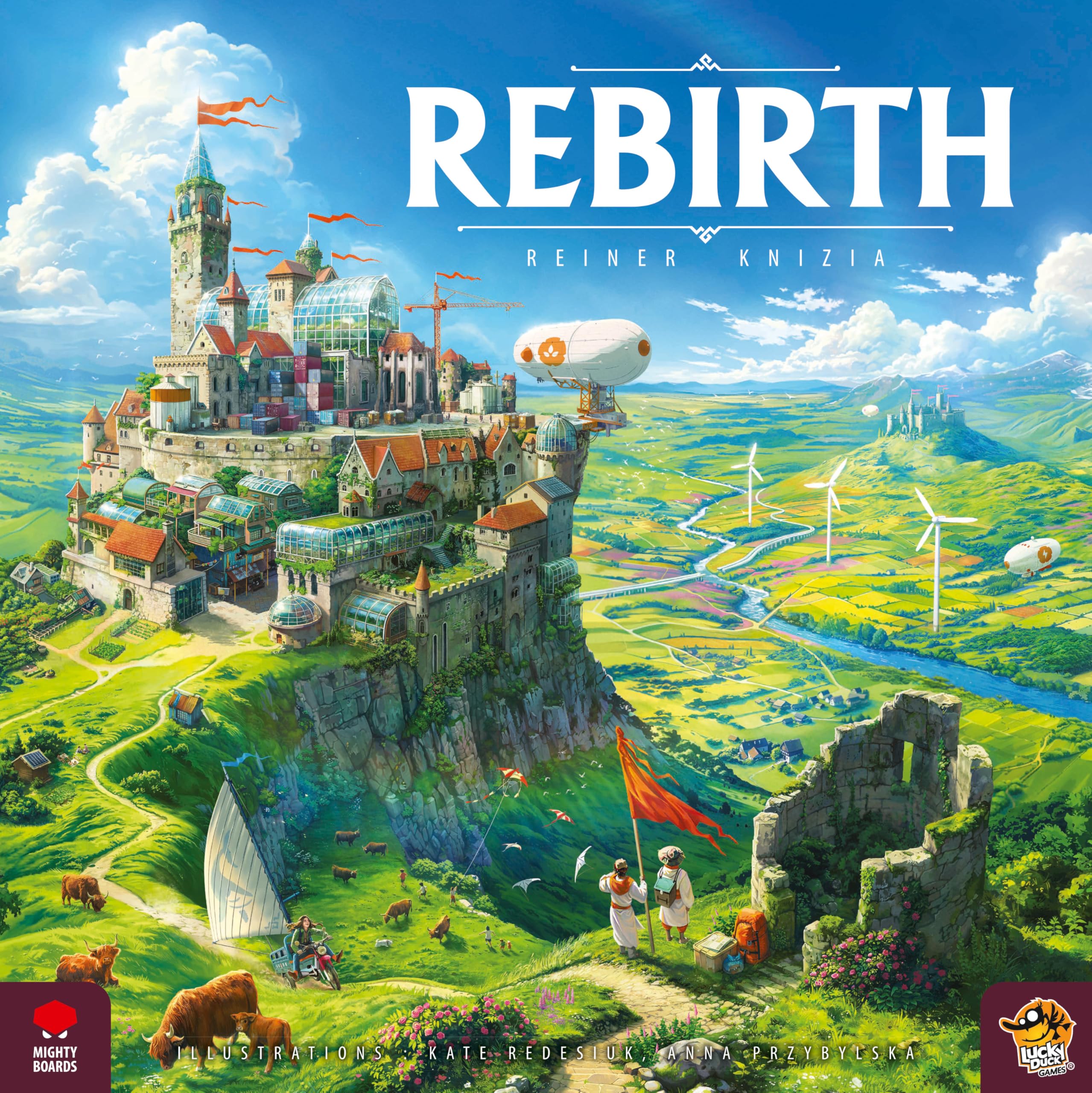 Lucky Duck Games - Rebirth - Jeu de Société Stratégique – Placement de Tuiles – Reconstruction et Contrôle de Territoire en Écosse – 2 à 4 Joueurs – 10plus Ans - 60 Min - Mighty Boards – en Français