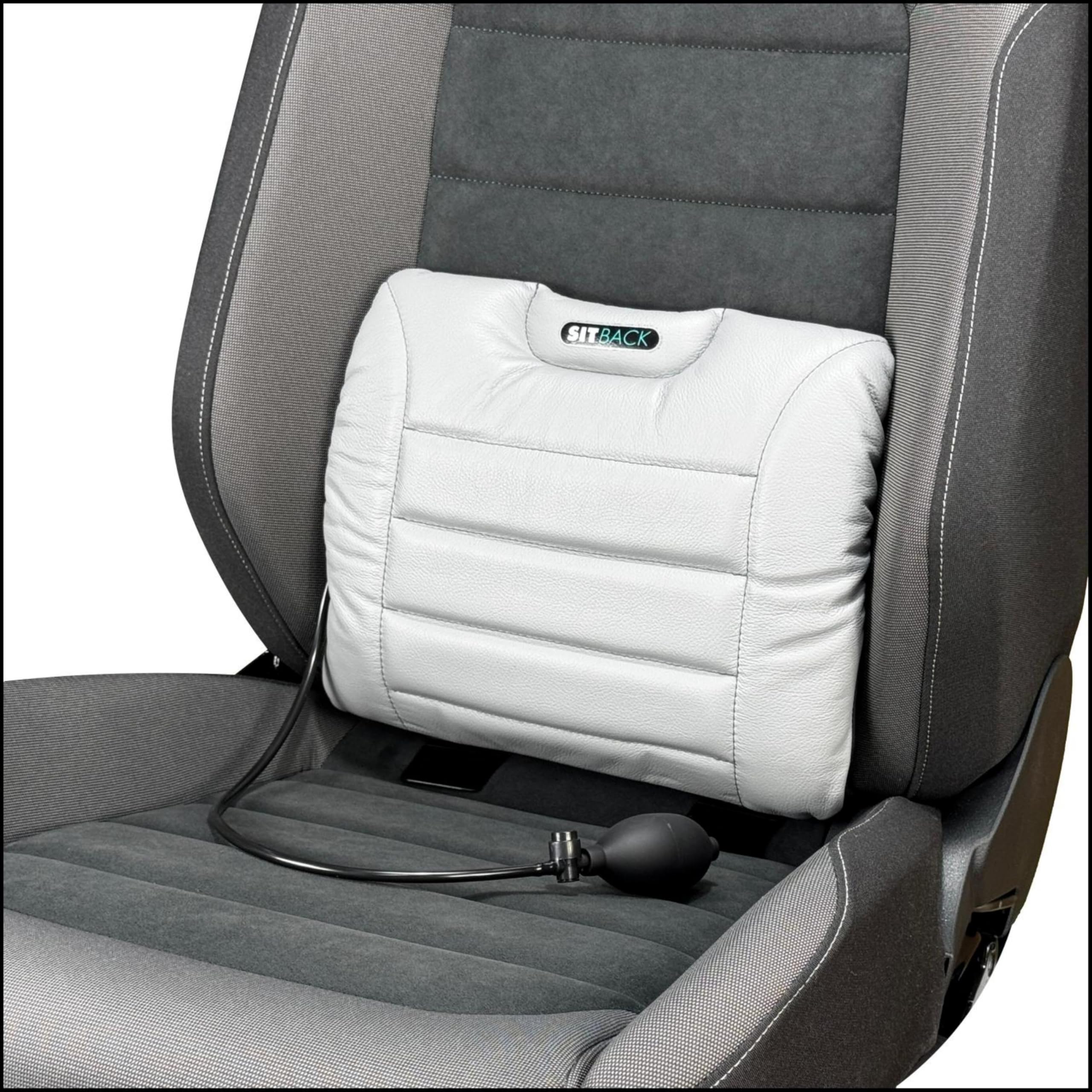 Sitback Air - Cojín universal de apoyo lumbar (cuero gris)