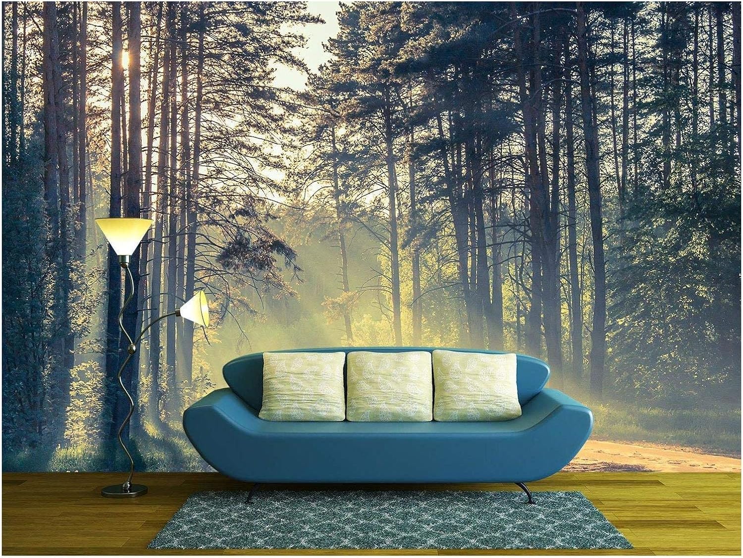 wall26 - Nature Background - Lime and Water Relflexion - Removable Wall Mural | Self-Adhesive Large Wallpaper - 66x96 inches