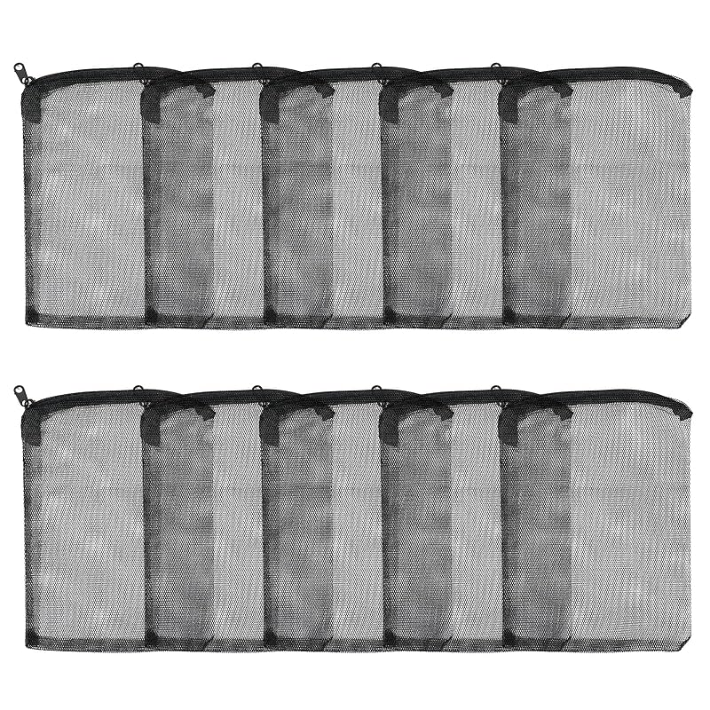 Sacos para Mídia Filtrante de Aquário com Malha Grossa e Zíper Plástico AQUANEAT, 10 unidades