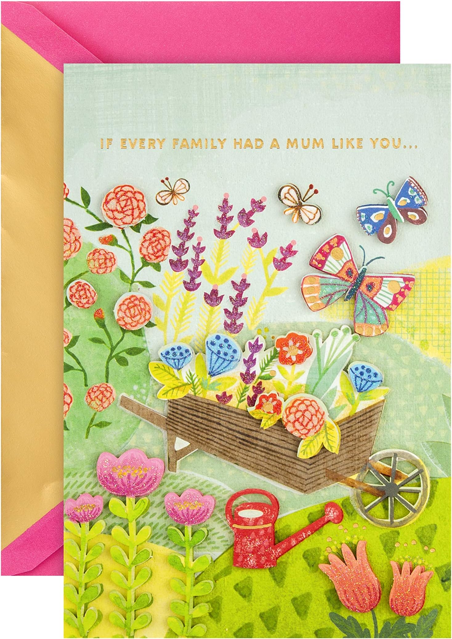 Hallmark Small Mothers Day Card for Mum - Colourful Garden 'Signature' Collection Design