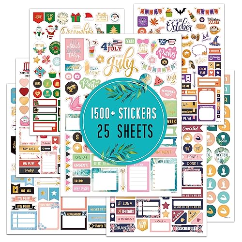 Planner Stickers - Monthly Planner Stickers and Accessories 25 Pages