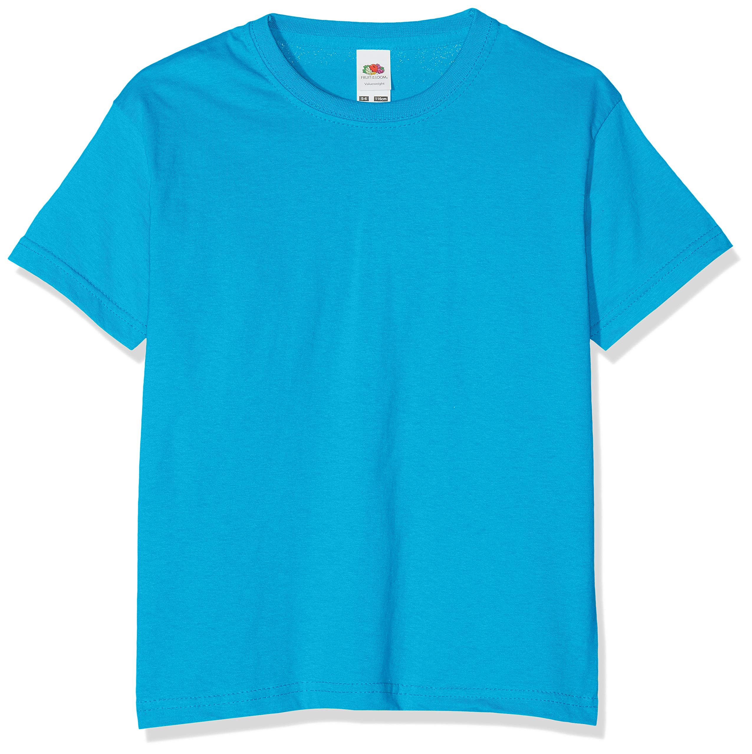 Fruit of the Loom boys' t-shirt., Boys', 61-033-0, Azur Blue, 128 cm