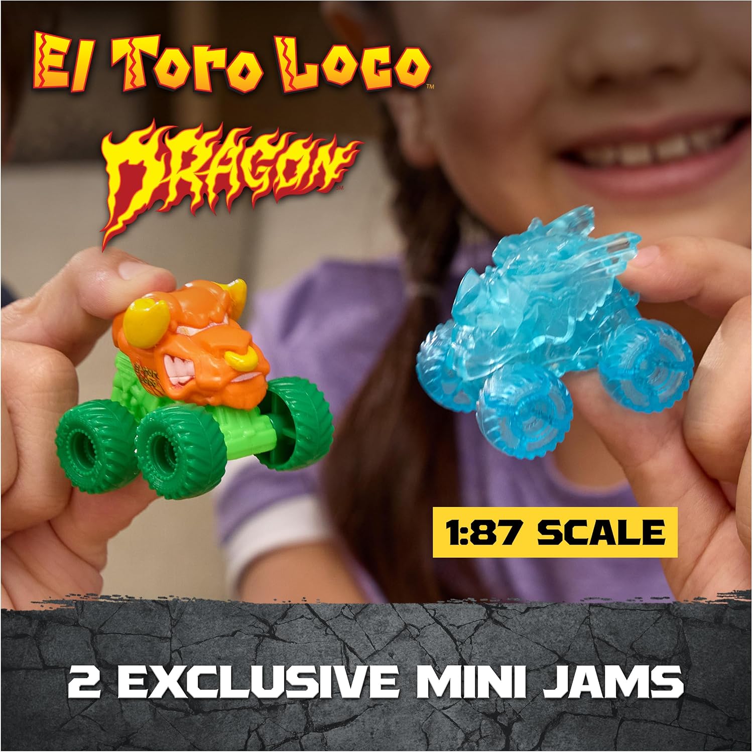 Monster Jam Mini Jams, Crash & Crumble Skull Escape Playset, 2 Exclusive Die-Cast El Toro Loco and Dragon Monster Trucks, Kids Toys for Boy and Girls Ages 3 and up