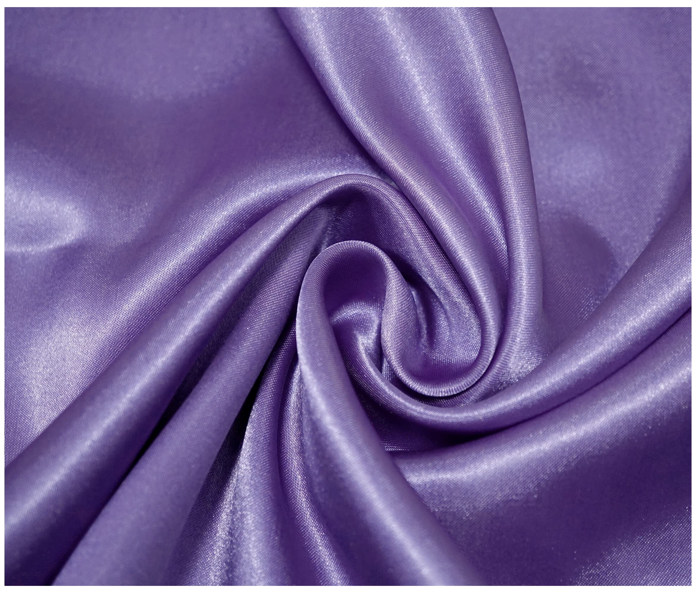 Thefabrictrade Purple Silky Satin Polyester Fabric For Dressmaking Wedding Crafts Quilting Sewing 150Cm Wide (200 X 150Cm / 79" X 60", )