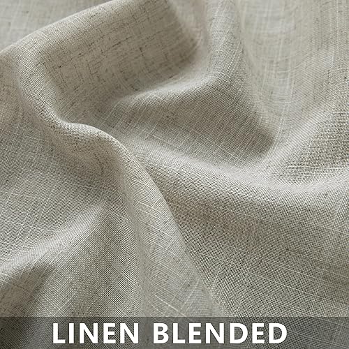 Miniatura 2 de Mrs.Naturall Cortinas transparentes de mezcla de lino con pestaña trasera, 52 x 102 pulgadas de largo