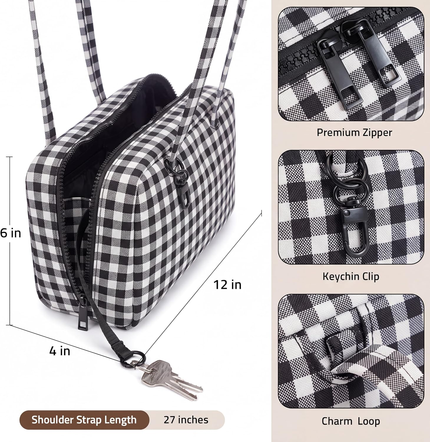Nylon Bowler Tote Bag for Women, Shoulder Bag for Travel Work