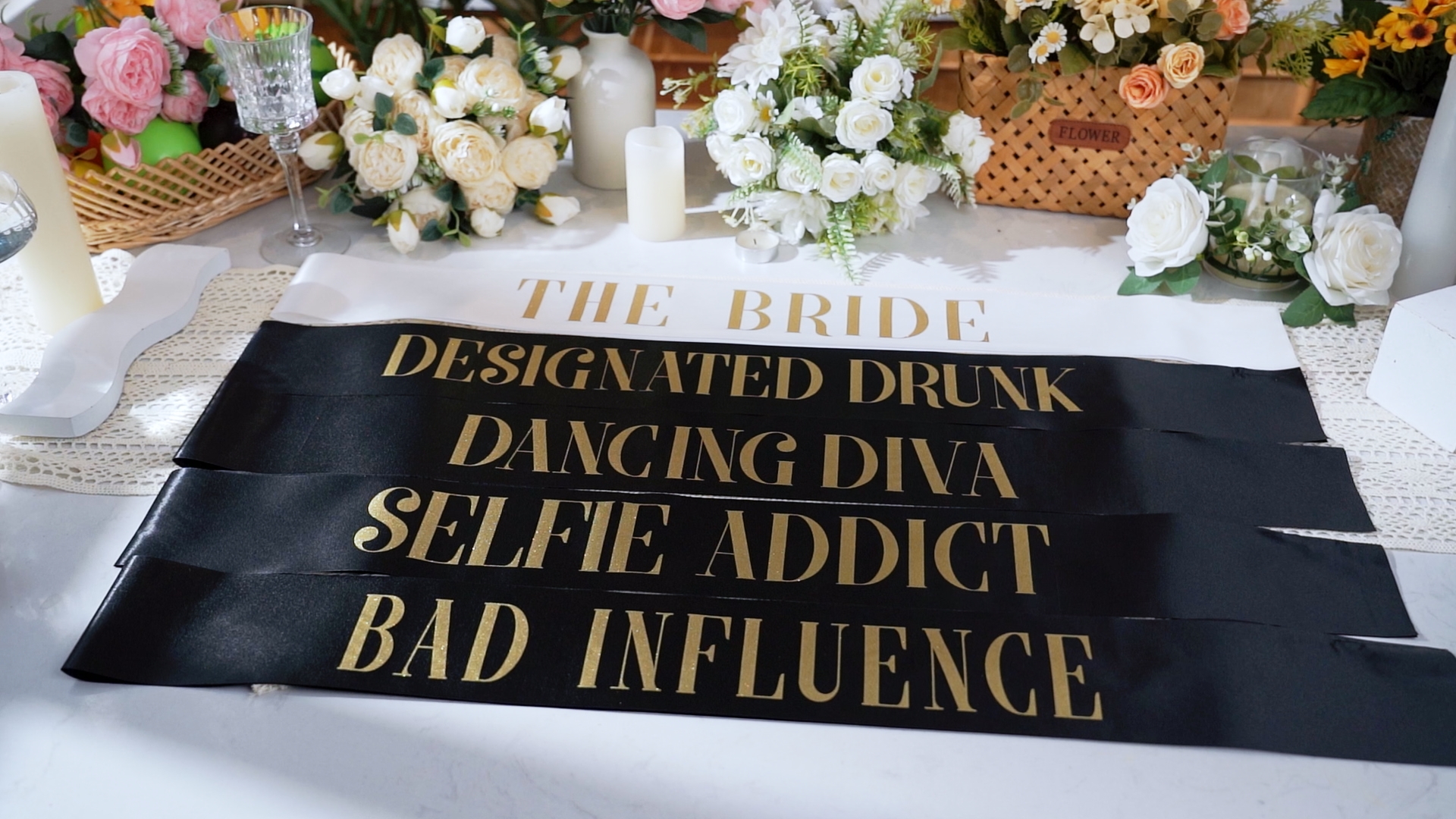 Mumucove 10 Pack Bachelorette Party Sashes - Cowgirl Theme Bride & Bridesmaids Sashes, Black & White - View #10
