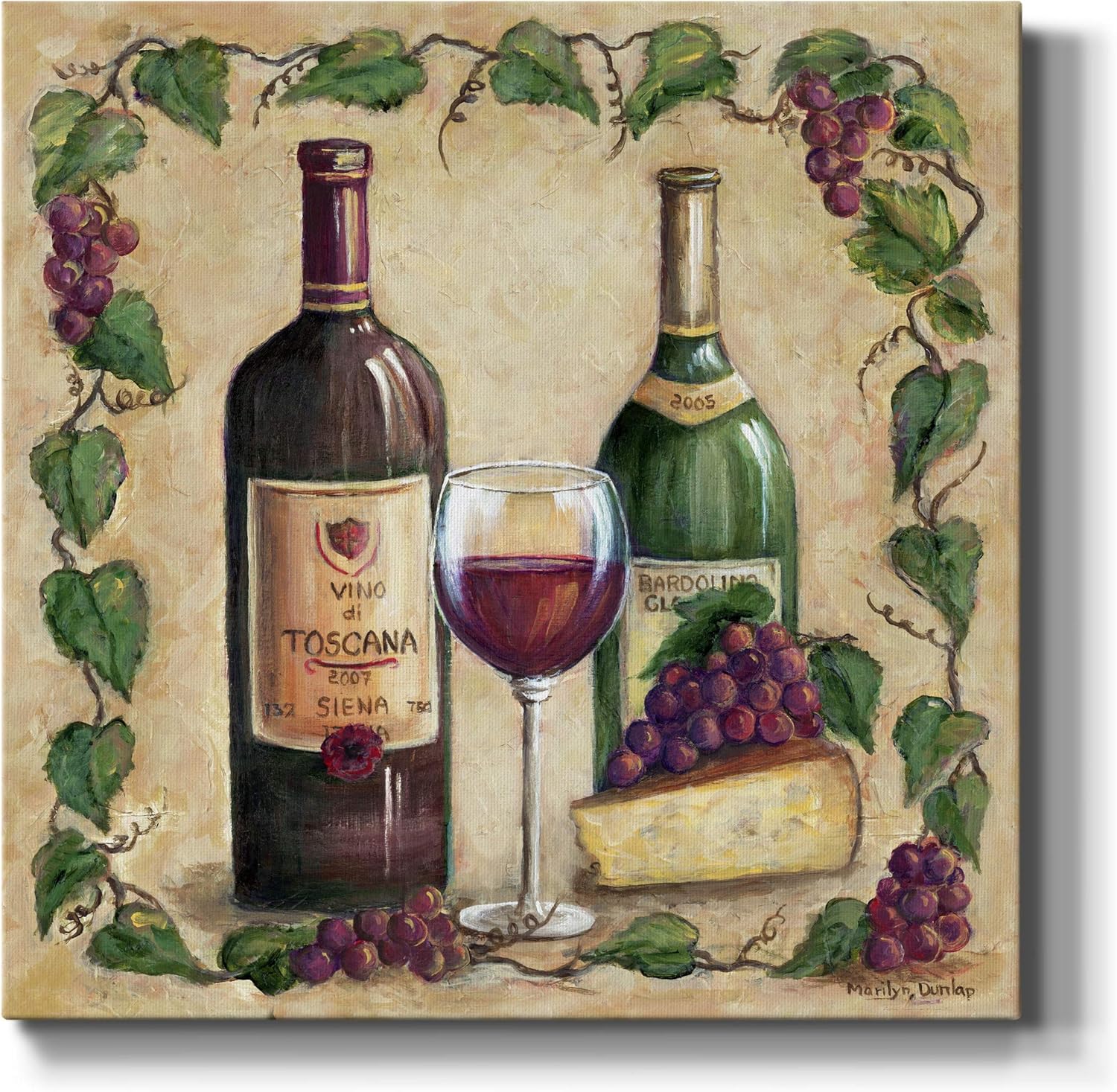 Renditions Gallery Red Wine and Cheese Wall Art, Premium