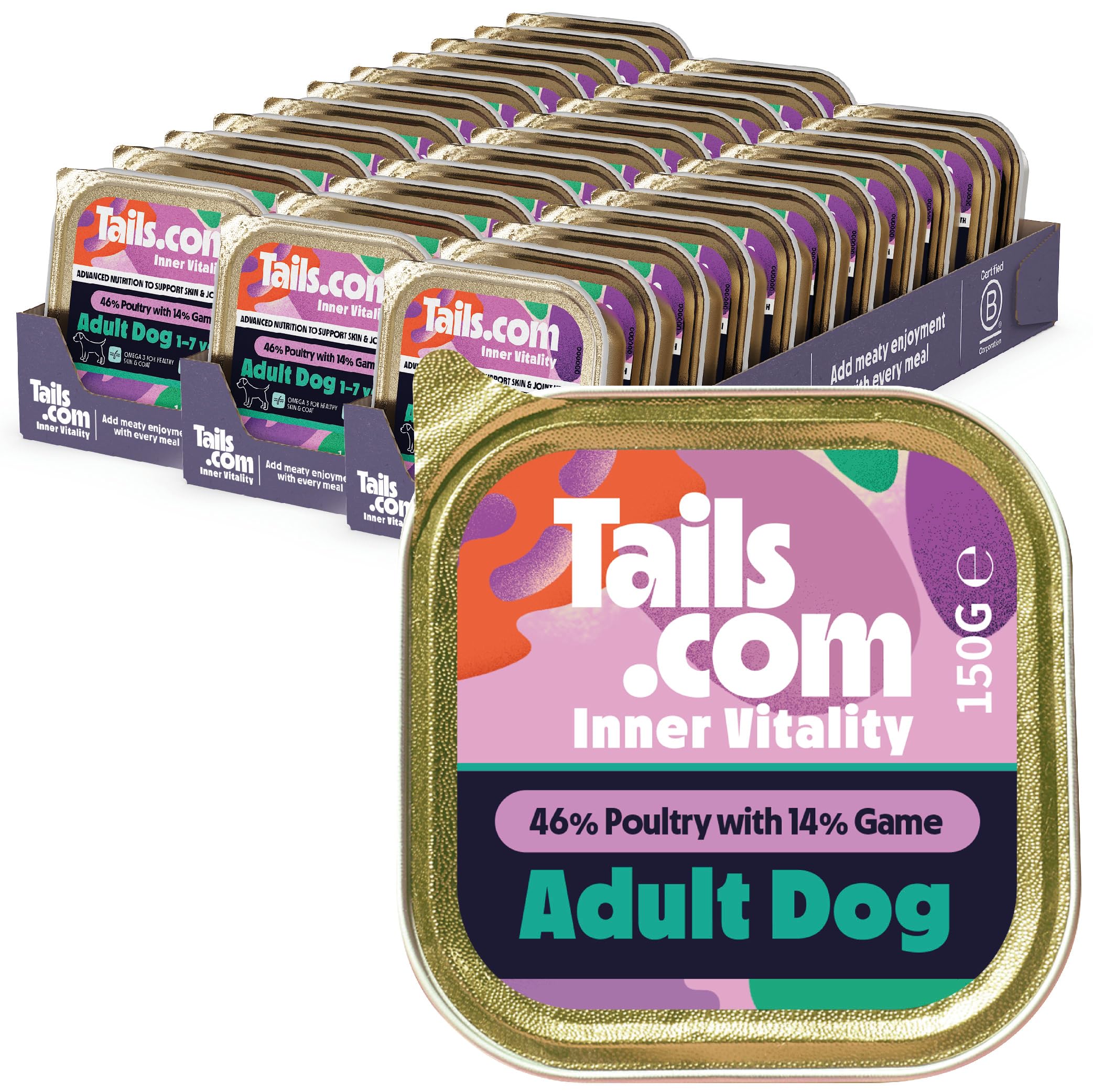 Tails.com • Wet Dog Food 33 x 150g • Poultry & Game • Adult 1-7 years • Grain Free Recipes • Made with natural ingredients