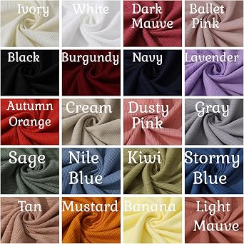 Stretchy Waffle Fabric by the Yard Waffle Knit Polyester Stretch Spandex 60 inches Wide - Solid Colors - 1 Yard (Autumn Orange)