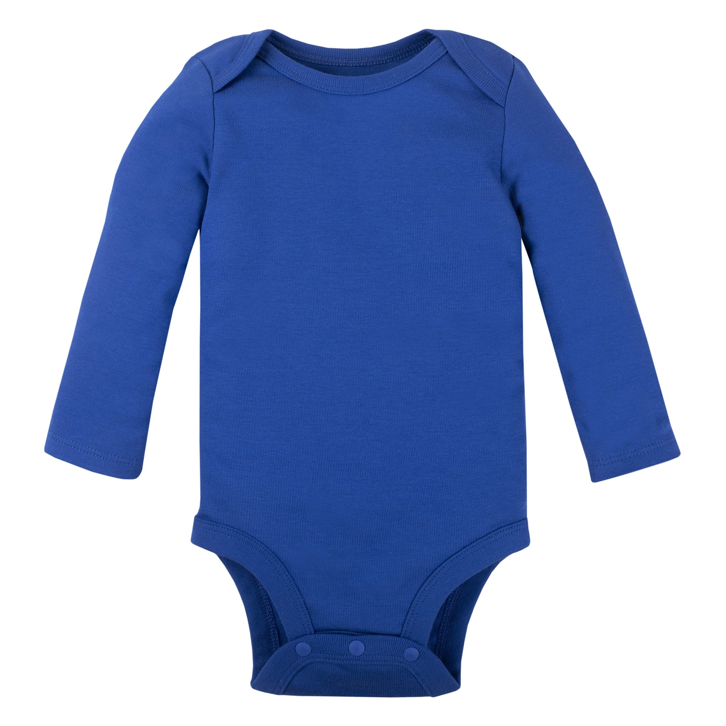 unisex-baby Super Combed Natural Cotton Long Sleeve Bodysuit, Snap Closure, 1 Pack