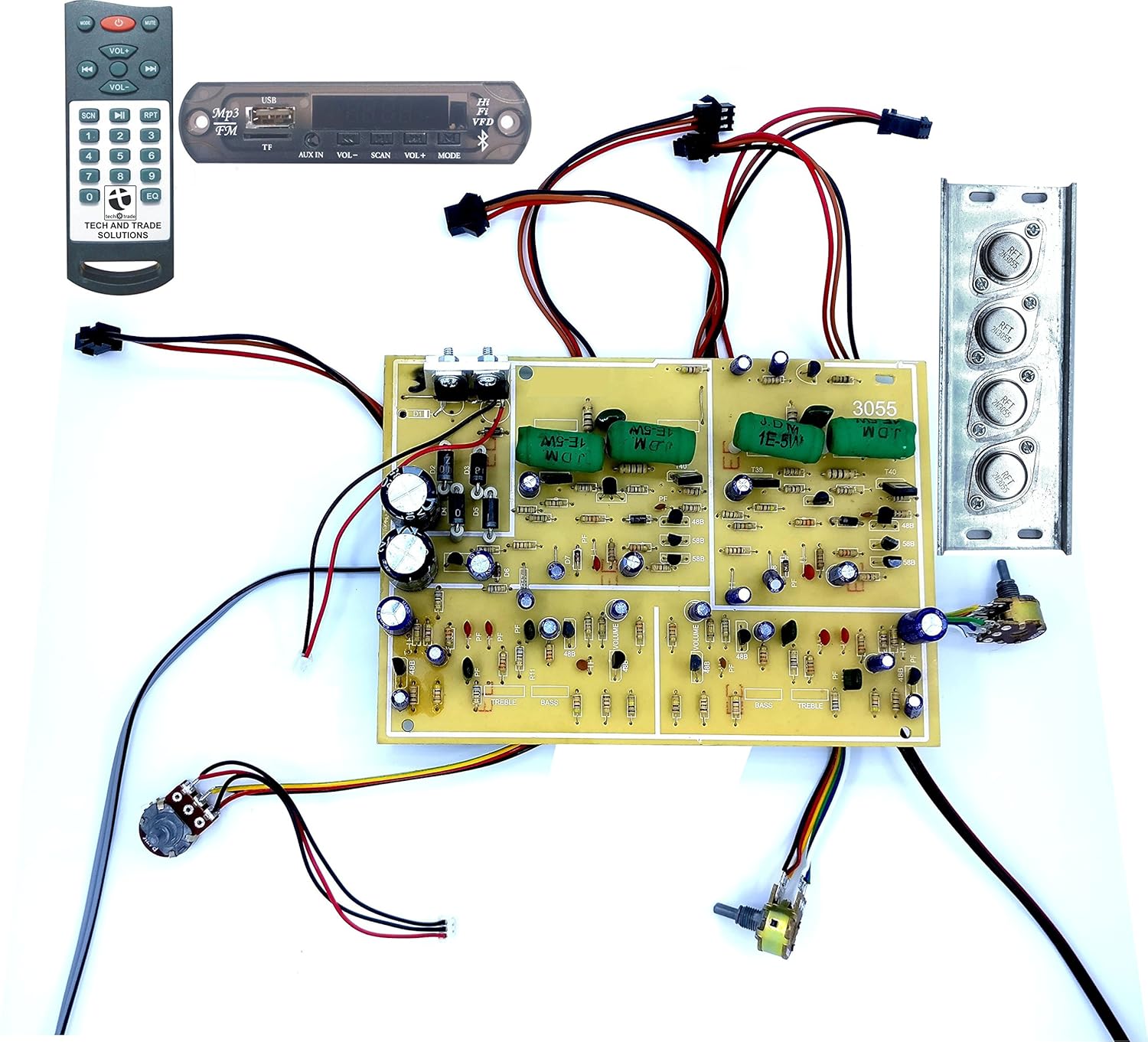 TECH AND TRADE 350 W DIY 2n3055 Audio Amplifier CAR Stereo Board BASS