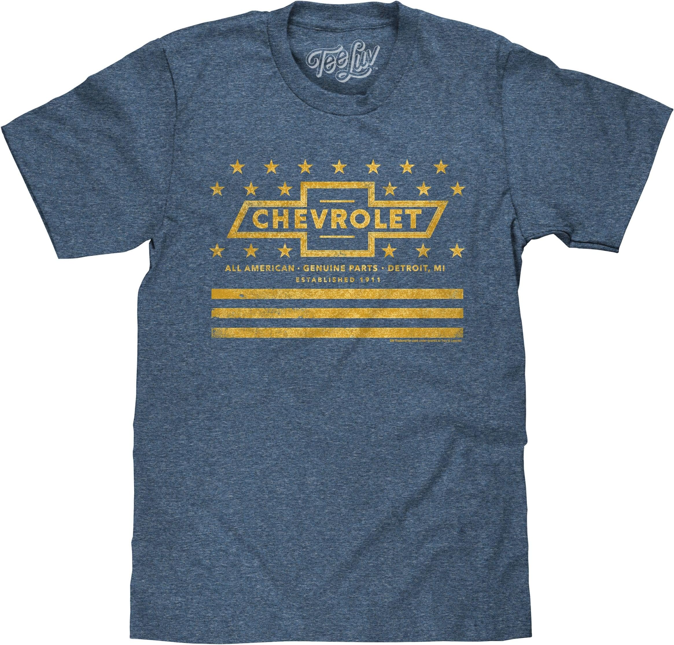 Tee Luv Chevrolet T-Shirt - Yellow Stars and Stripes Chevy Shirt