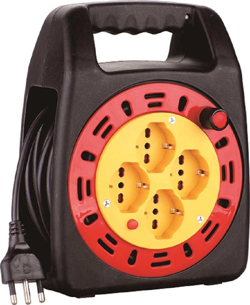 Enrouleurs de câbles 4 prises disjoncteur thermique protection surchauffe