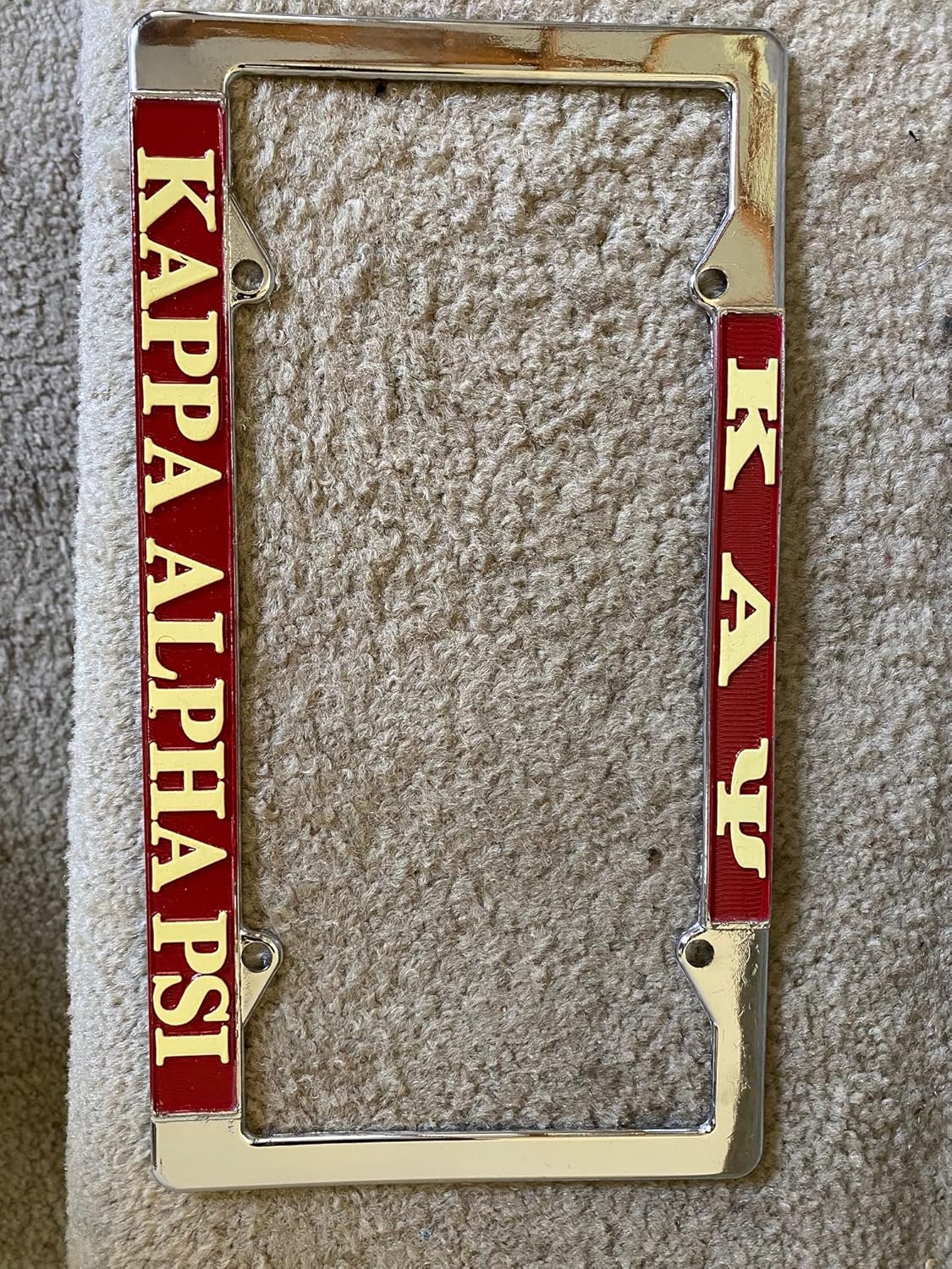 Kappa Alpha Psi Fraternity Silver Car License Plate Metal Frame