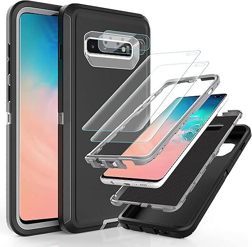 YmhxcY Funda S10 Plus con película de TPU flexible autorreparable (paquete de 2) y película protectora de pantalla para lente de cámara 2 unidades,