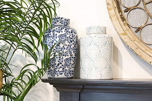 Miniatura 4 de Tarro de jengibre decorativo azul y blanco con tapa