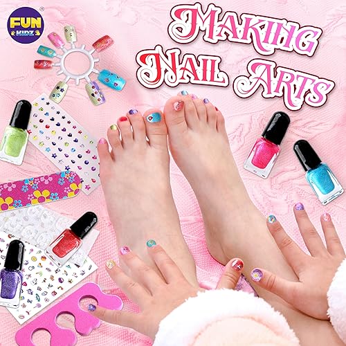 Miniatura 5 de FunKidz - Juego de maquillaje para niños de 60 a 12 años, juego de juguetes plegables de tres capas, juego de cosméticos de belleza para niñas,