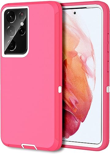 MXX Funda compatible con Galaxy S21 Ultra, 3 capas súper resistente, protección contra golpes, a prueba de polvo, diseñada para Samsung Galaxy S21