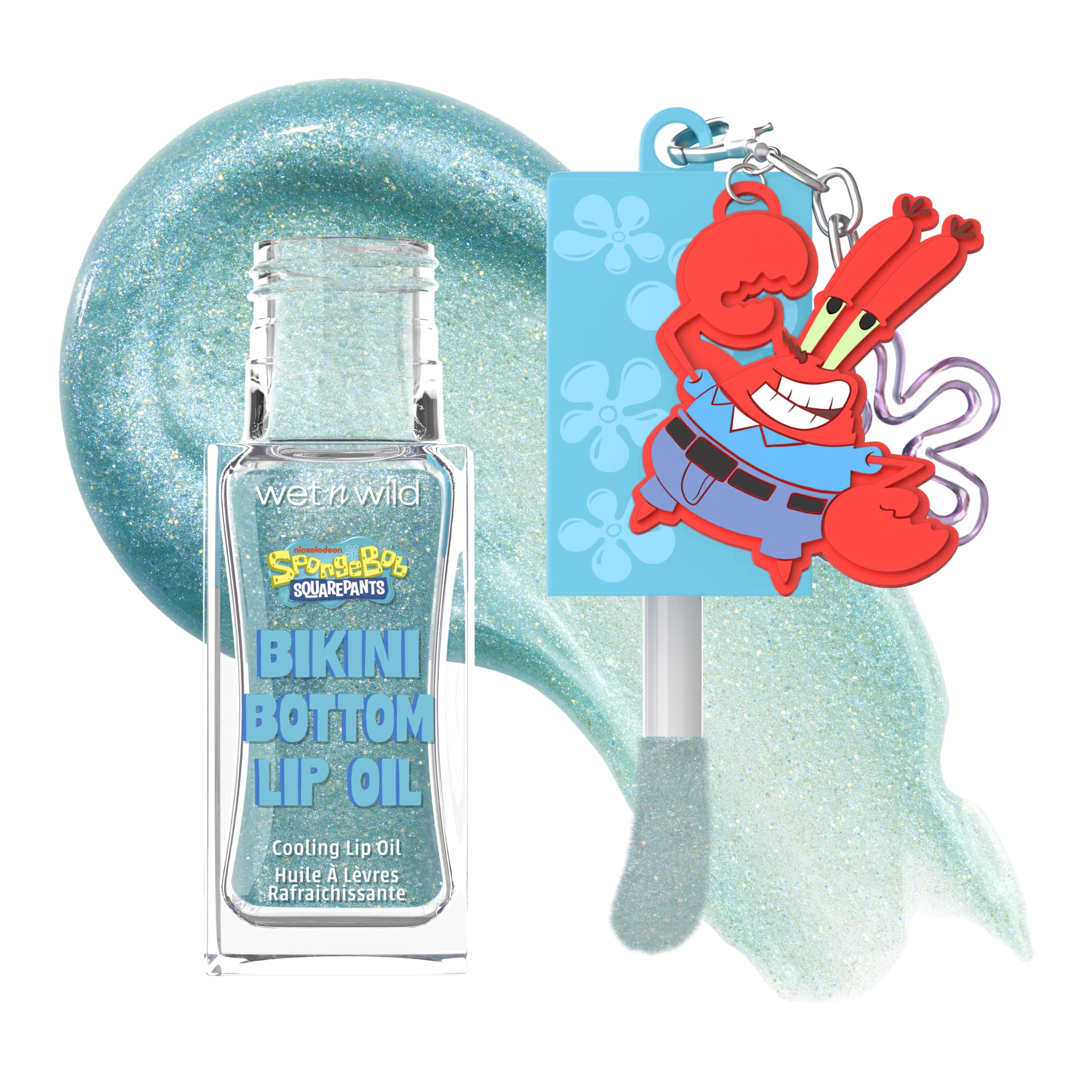 wet n wild Spongbob Coolin Lip Oil, Nourishing Lip Oil with Glossy Finish, I Wumbo You Wumbo, Pink