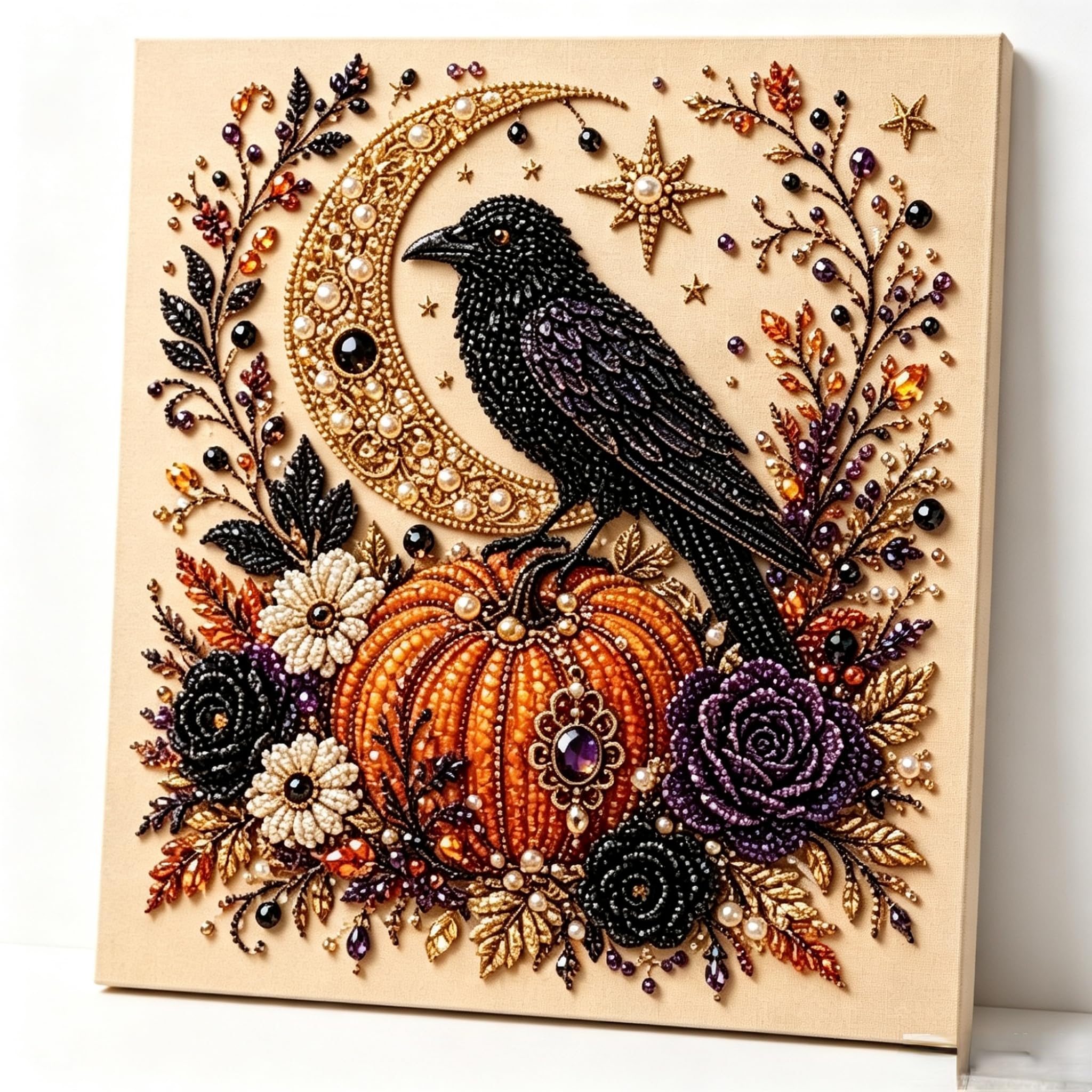 Halloween Ghost Pearl Diamond Art DIY Kit, Pearl Diamond Art Crafts Kits
