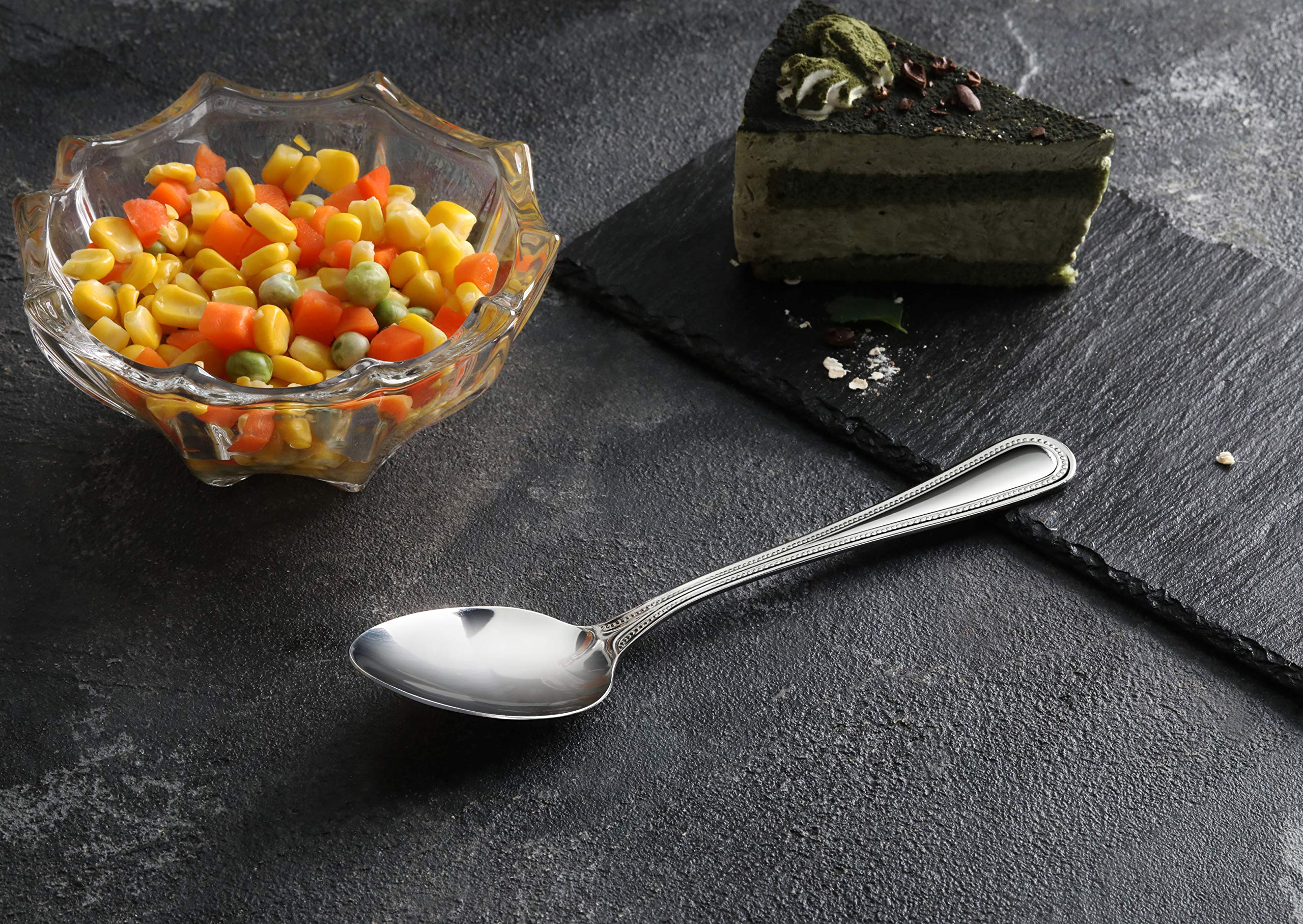 New Star Foodservice 1029420 - Set di 12 cucchiaini da pranzo in acciaio inox 18/0