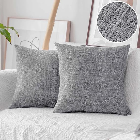 Home Brilliant Grey Scatter Cushion Covers for Sofa Bed, 65x65 Cushion