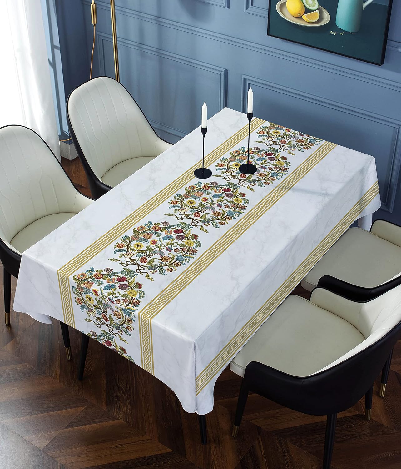 Waterproof Vinyl Tablecloths, Heavy Duty Oil Proof Spill Proof Plastic