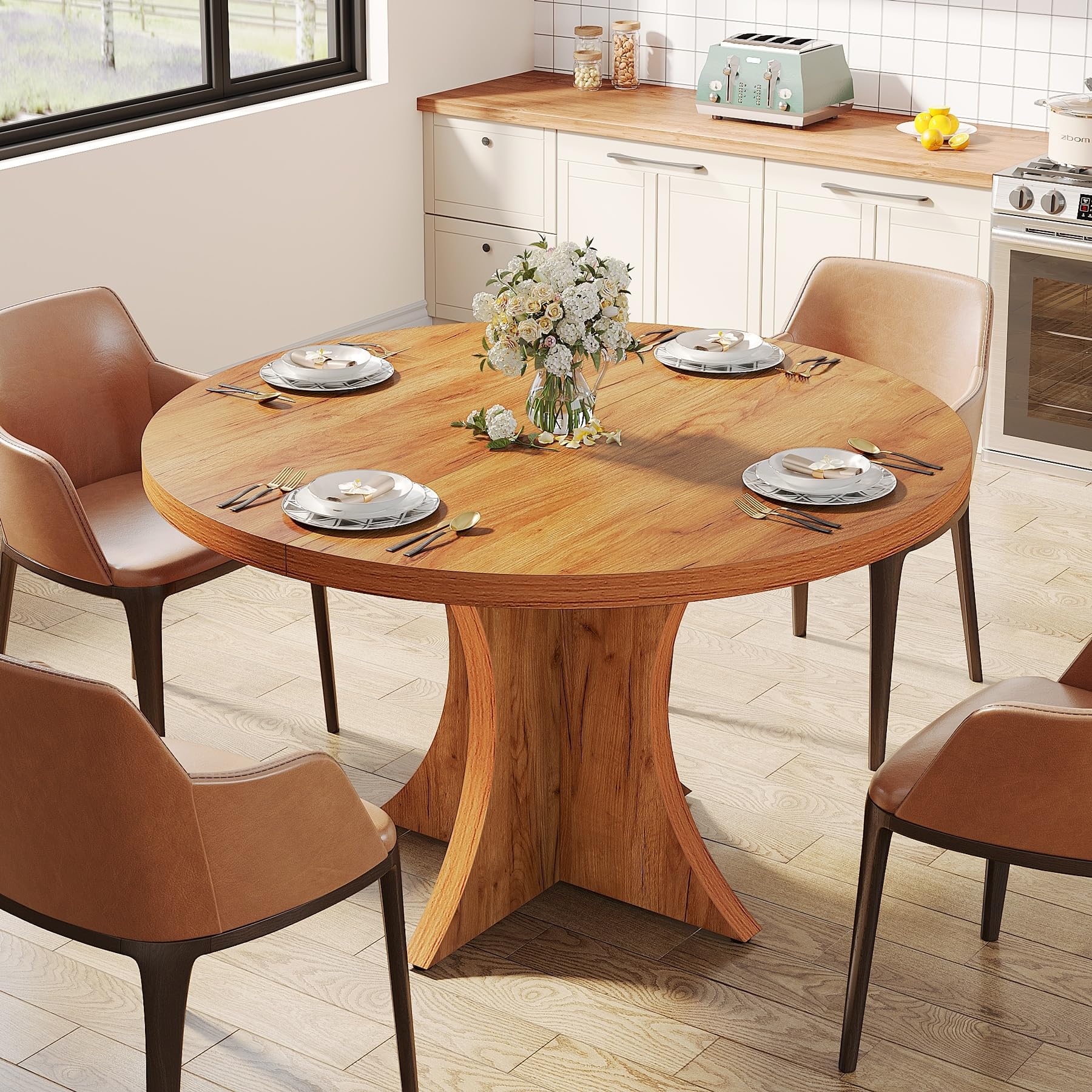 ダイニングテーブル vintage table Amazon.com: 47 Inch Round Dining Table for 4-6 Kitchen Wood