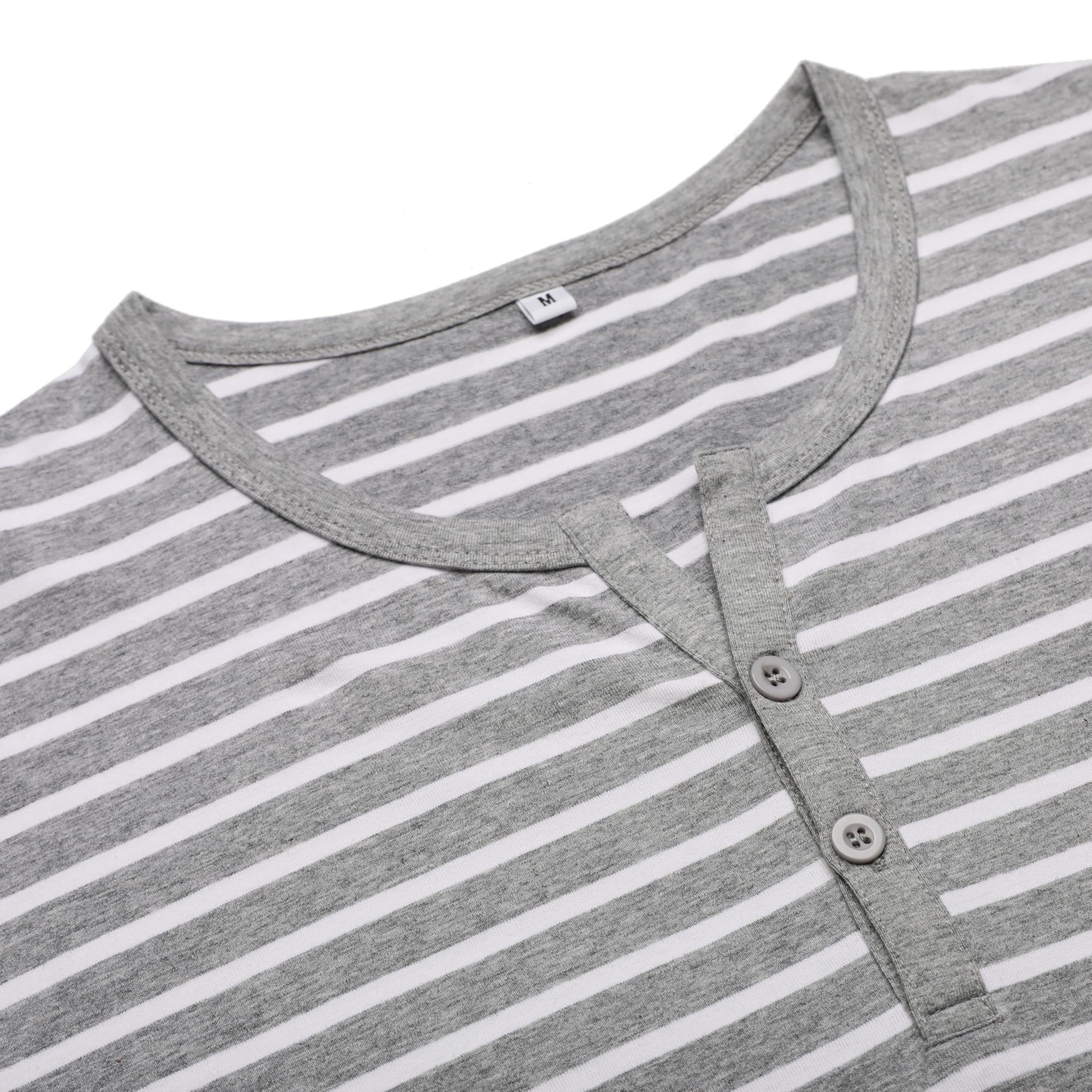 Pyjama 2 pièces pour Homme - Long Pyjama en Coton - Ensemble de vêtements de Nuit d'hiver à Manches Longues avec boutonnière, col en V et Design à Rayures