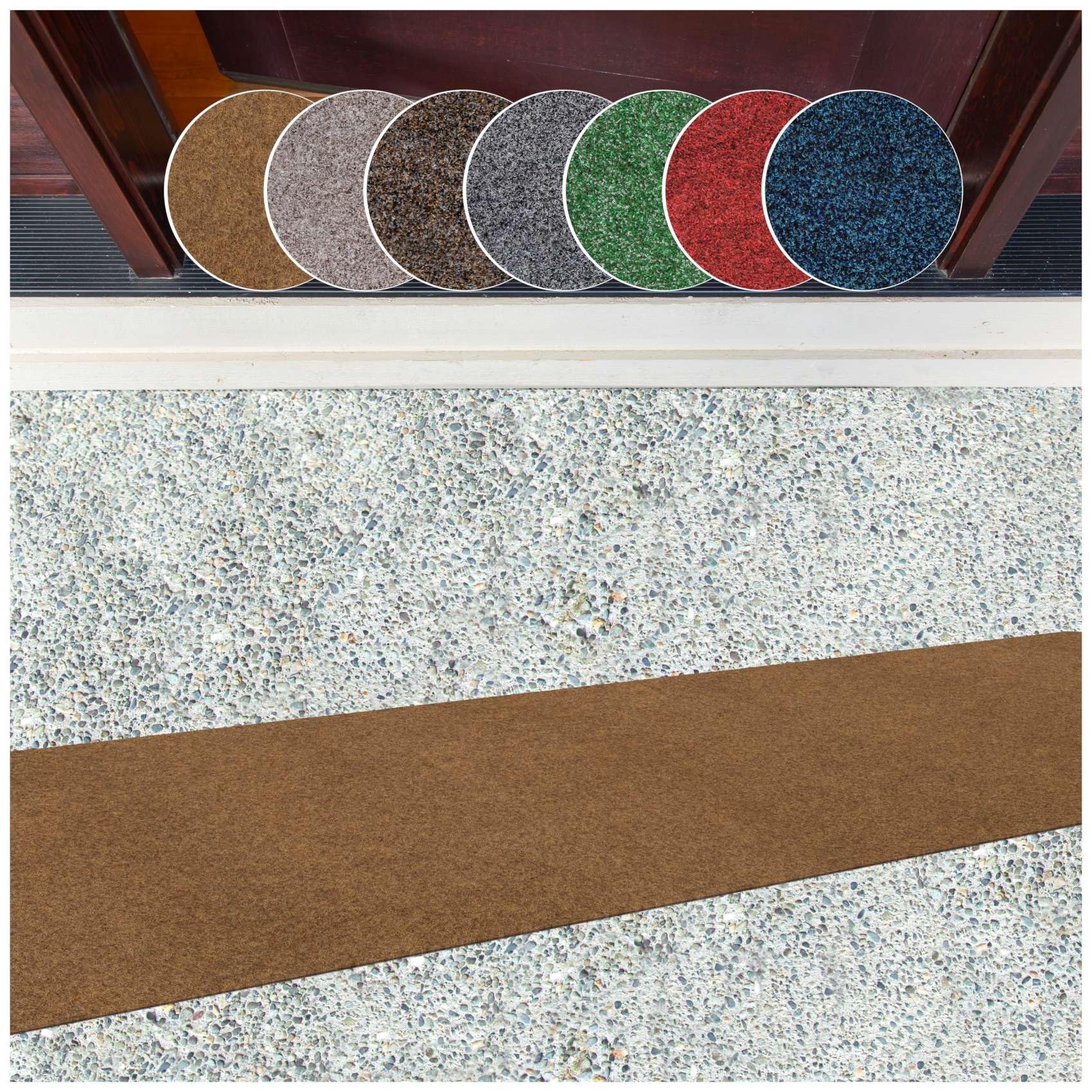 ANRO Felpudo antisuciedad, Lavable, Impermeable, Resistente, para Entrada, Puerta, Pasillo, Cocina, Dormitorio, Poeta, 60 x 180 cm, Alfombra de Coco