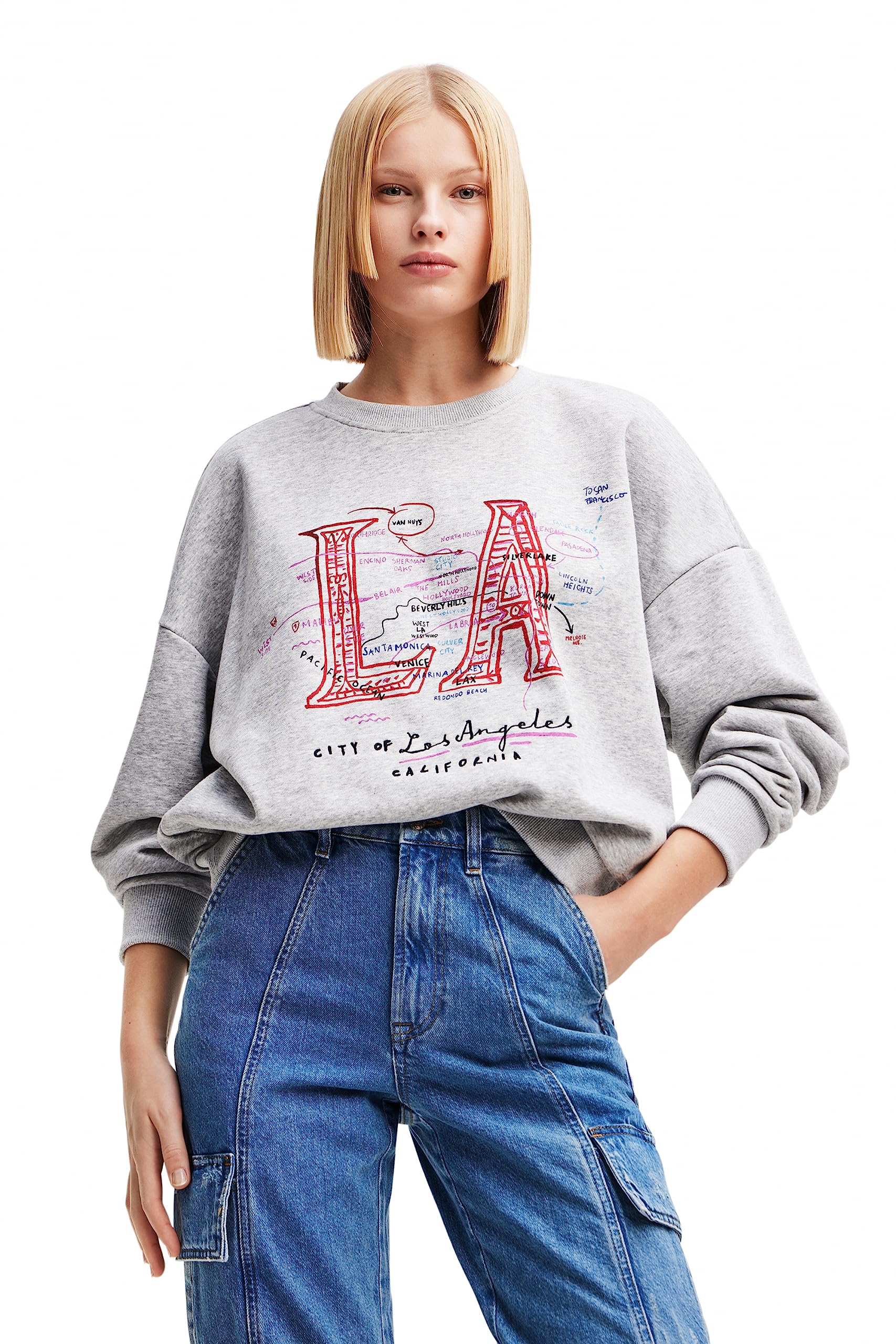 Desigual Sweat_Marci_LA, 2009 Gray Vigore, L, Negro, L