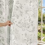 JINCHAN 95% Rideaux d'infirmières Blackout 63 Inches Long, Bunny Woodland Toile Pâques Décor Rideaux Sage Vert sur Beige Animal imprimé Draps Chambre Printemps Décoration Farmhouse Fenêtre Traitement 2 Panneaux