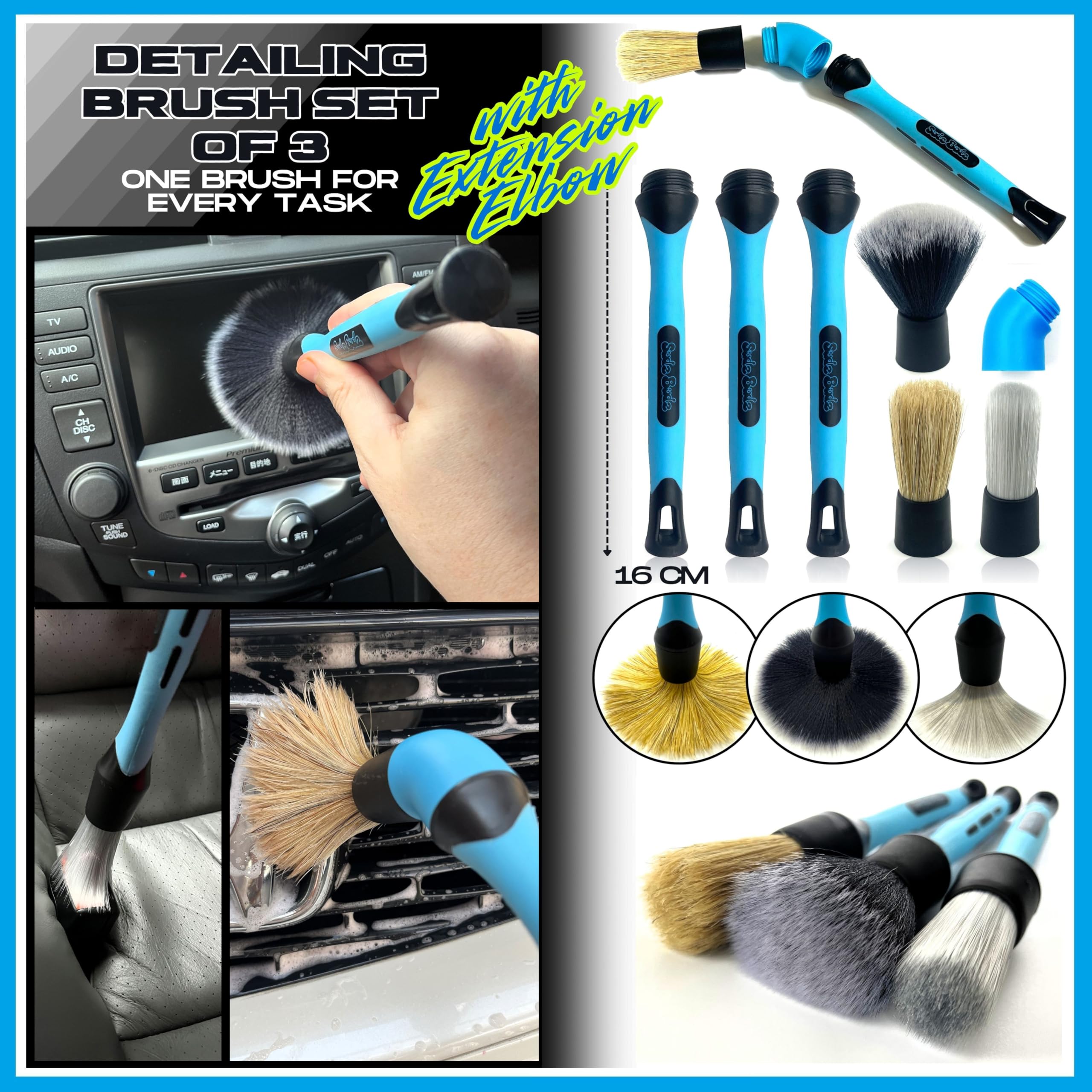 Premium Kit Nettoyage Voiture 10 pcs | Gants Lavage Voiture, Twisted Loop Microfibre Chiffons, Brosse Jante, Pinceau Detailing Auto pour Le Lavage Extérieur Le Nettoyage Intérieur