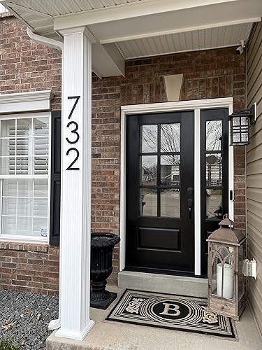 Miniatura 2 de Pearl Sign Co. Número 9 de dirección de casa flotante, color negro, estilo moderno y grande