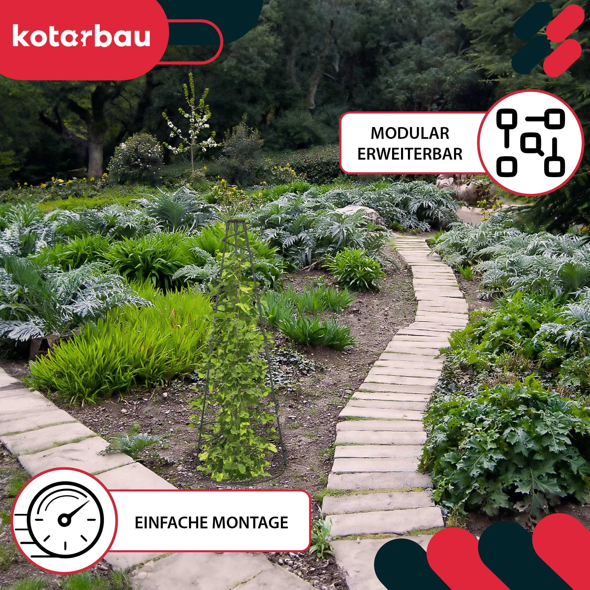 KOTARBAU® Traliccio per Rampicanti da Esterno, Tutori Pomodori Ø 25 cm, PVC