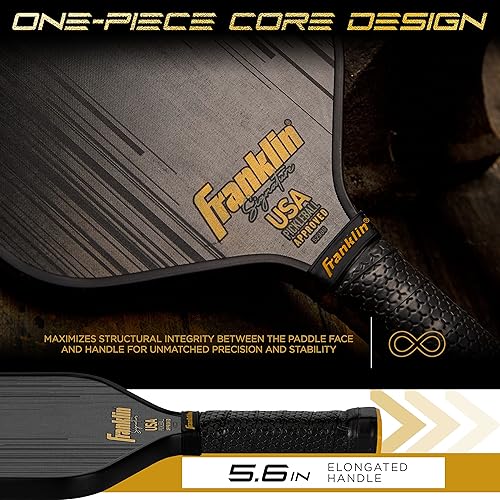 Miniatura 8 de Franklin Sports Paletas de pickleball Pro Serie Firma STK Fibra de Carbono Pickleball Aprobado USAPA - Núcleo de polipropileno