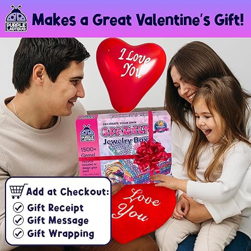 Miniatura 2 de PURPLE LADYBUG Joyero artesanal para niñas de 8-12, 6-8 años, regalos del día de San Valentín para niños y regalo de cumpleaños para niñas de 7, 8,