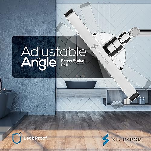 Miniatura 156 de SparkPod Cabezal de ducha, lluvia de alta presión, diseño de lujo de alta calidad, instalación en 1 minuto, reemplazo ajustable fácil de limpiar 1.