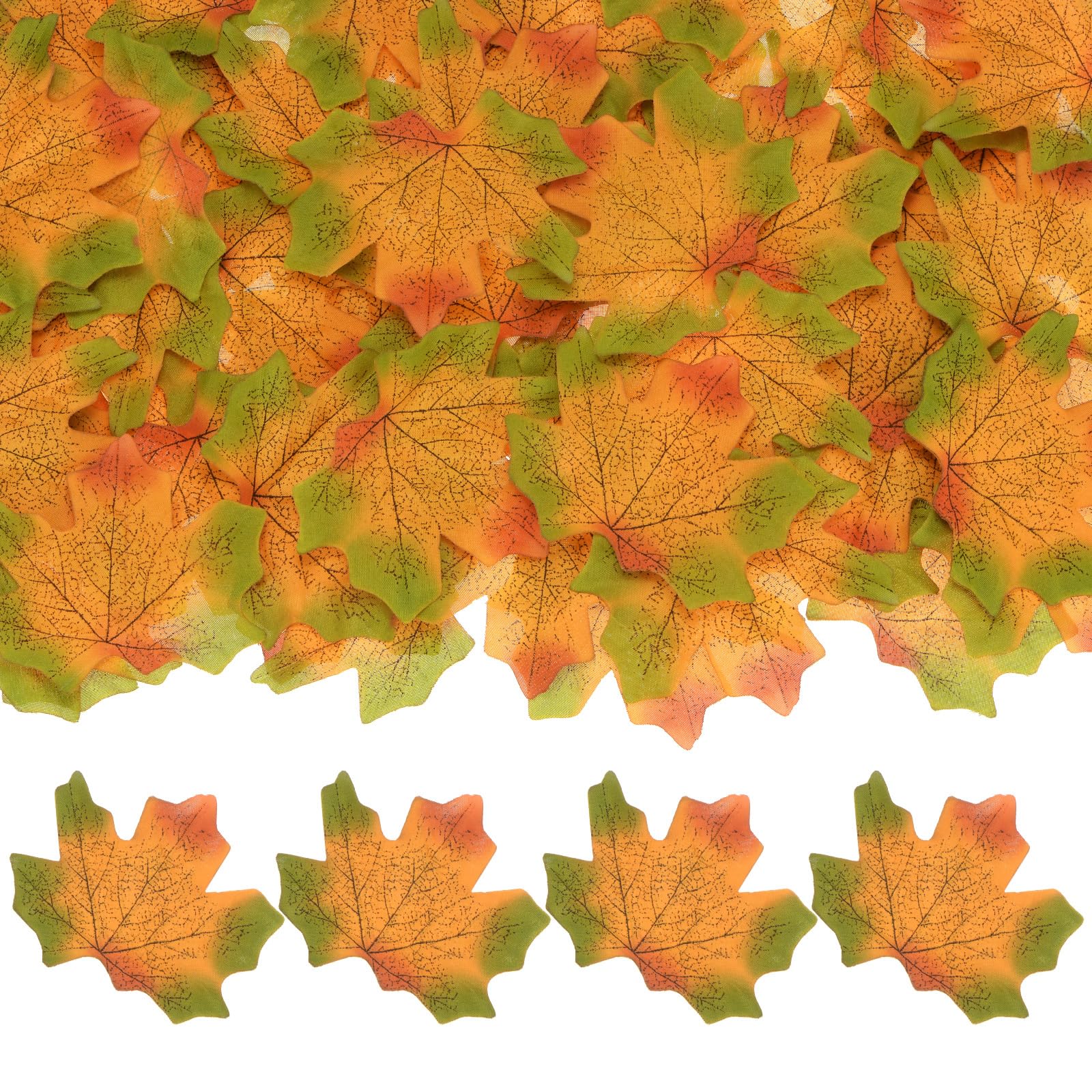 200 pezzi di foglie di acero artificiali foglie di autunno foglie di seta finte per la
